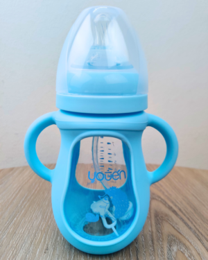 Baby Glass Feeder - 240 ml, Sky Blue