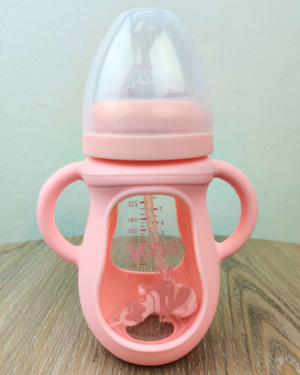 Baby Glass Feeder - 240 ml, Pink